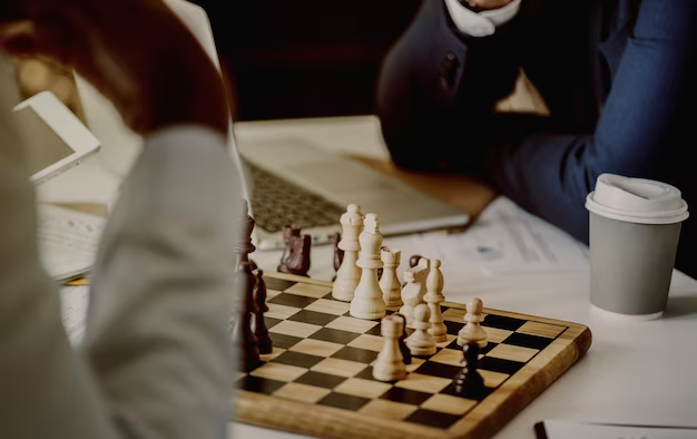 People playing chess, close-up