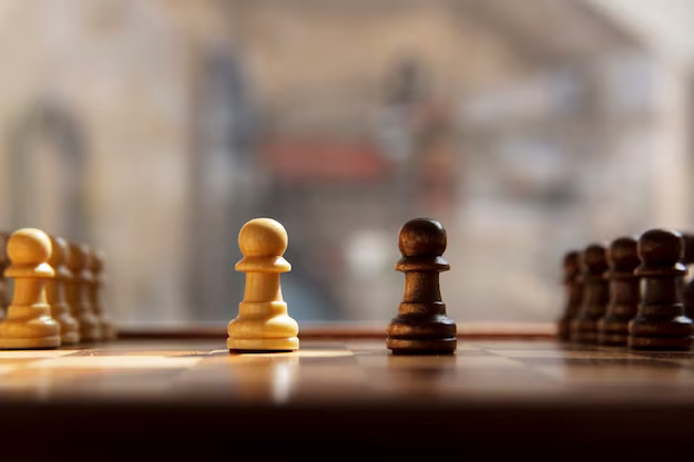 Chess pieces in front of each other
